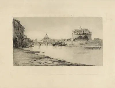Gezicht op de Engelenbrug te Rome
