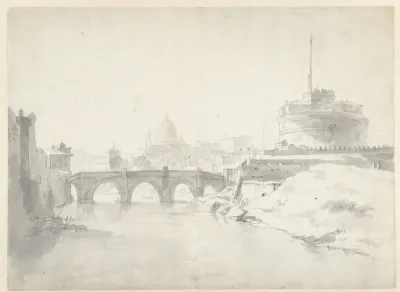 Gezicht op de Engelenburcht te Rome