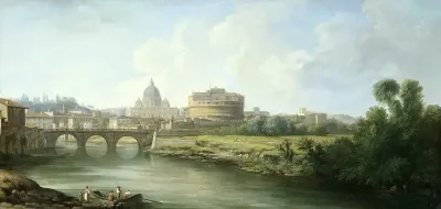 Gezicht op de Engelenburcht te Rome