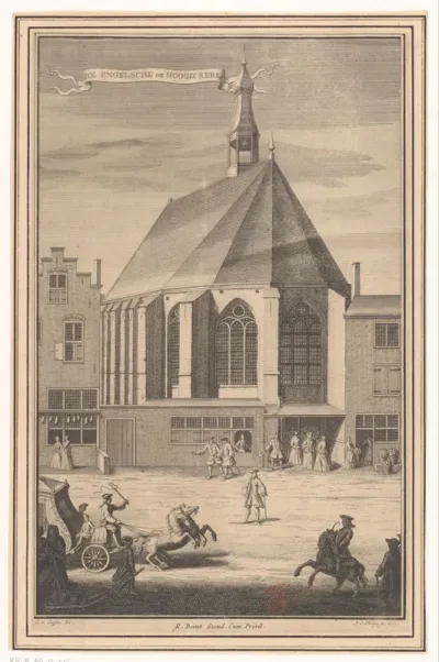 Gezicht op de Engelse en Hoogduitse kerk