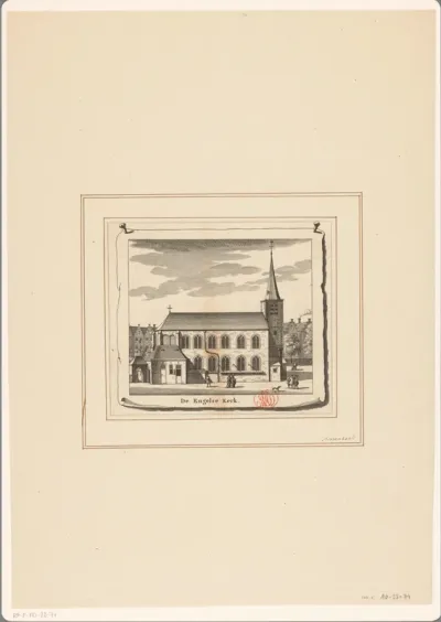 Gezicht op de Engelse Kerk te Amsterdam