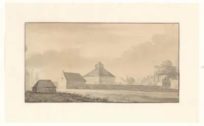 Gezicht op de Engelse spiegelmakerij op het Roeterseiland