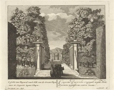 Gezicht op de erepoort van buitenplaats Duinrell