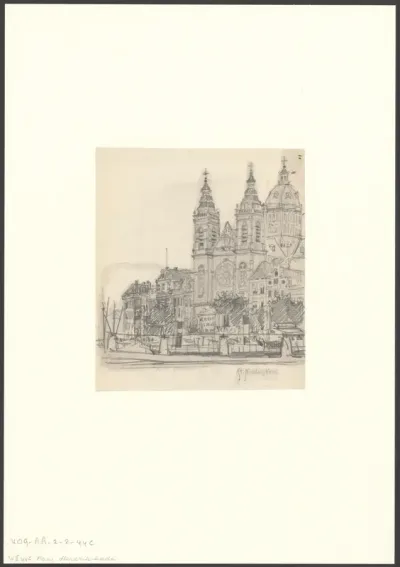 Gezicht op de façade van de Basiliek van de Heilige Nicolaas