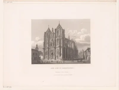 Gezicht op de façade van de Dom in Regensburg