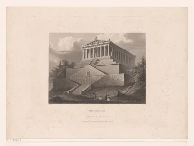 Gezicht op de façade van Walhalla