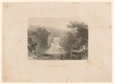 Gezicht op de Falls of Clyde te Schotland