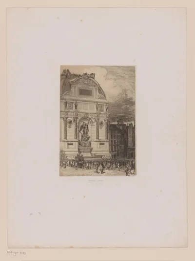 Gezicht op de Fontaine Saint-Michel in Parijs