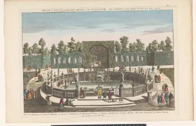 Gezicht op de fontein van de Giardino Montalto bij de Thermen van Diocletianus te Rome