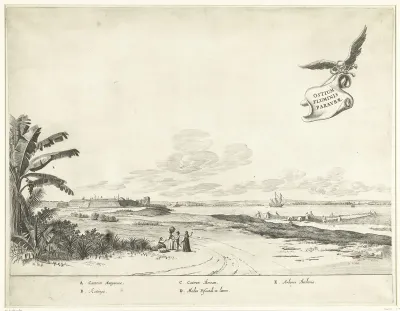 Gezicht op de forten aan de monding van de Paraiba, ca. 1636-1644