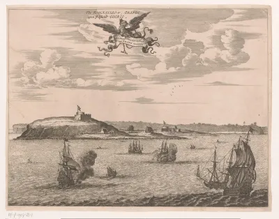 Gezicht op de forten Nassau en Oranje op het eiland Gorée nabij Dakar
