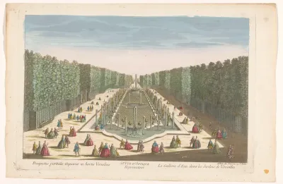 Gezicht op de Galerie d'Eau in de Tuin van Versailles