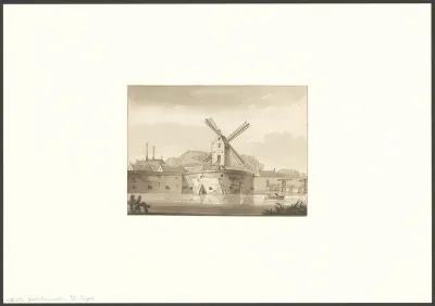 Gezicht op de Gasthuismolen bij het Singel