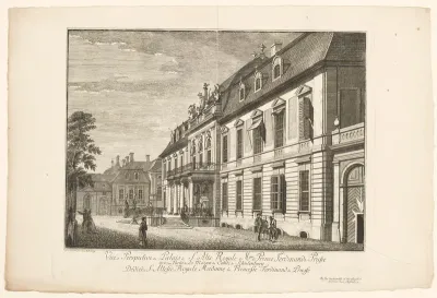 Gezicht op de gevels van het Ordenspaleis en het Palais Schulenburg aan de Wilhelmplatz in Berlijn