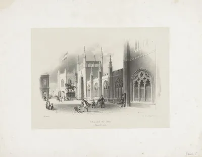 Gezicht op de Gotische galerij van Paleis Kneuterdijk