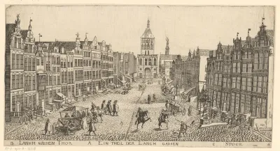Gezicht op de Gouden Poort aan het einde van de Langstraat in Danzig