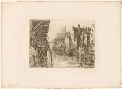 Gezicht op de gracht in Dordrecht