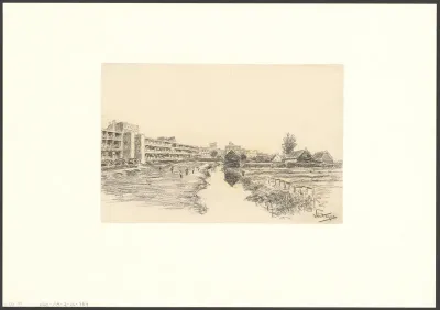 Gezicht op de grachtentuinen vanuit de Orteliusstraat
