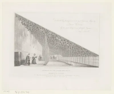 Gezicht op de Great Vine, bij Hampton Court Palace