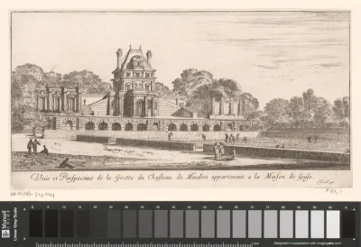 Gezicht op de grot bij het kasteel van Meudon
