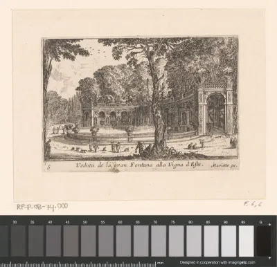 Gezicht op de grote fontein bij de Villa d'Este