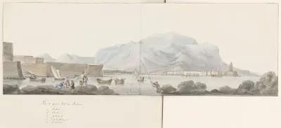 Gezicht op de grote haven van Palermo