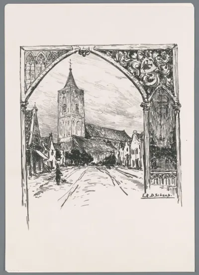 Gezicht op de Grote Kerk in Naarden