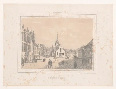 Gezicht op de grote markt te Geraardsbergen