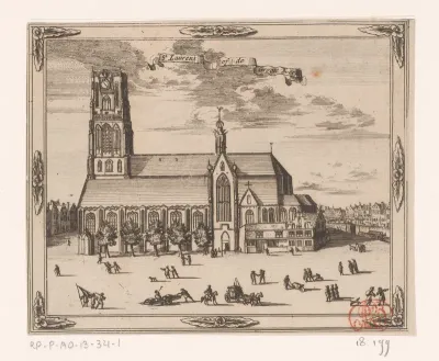 Gezicht op de Grote of Sint-Laurenskerk