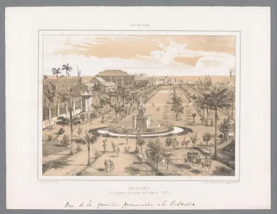 Gezicht op de grote promenade van Havana