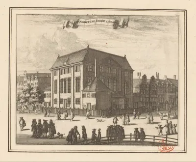 Gezicht op de Grote Synagoge te Amsterdam