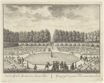 Gezicht op de grote tuin bij Kasteel Zuilenstein