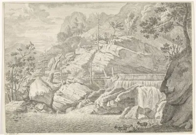 Gezicht op de grote waterval van Chartreuse