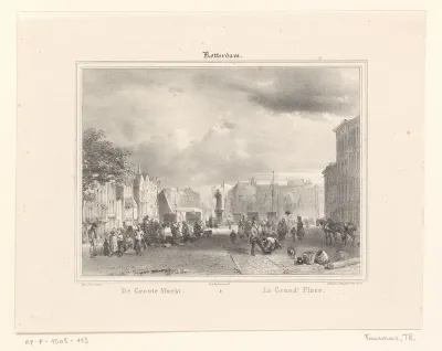 Gezicht op de Grotemarkt te Rotterdam