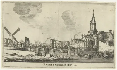Gezicht op de Haarlemmerpoort te Amsterdam