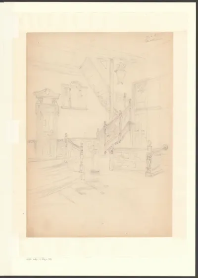 Gezicht op de hal van het Broekerhuis
