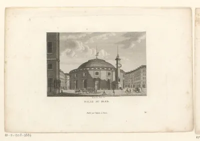 Gezicht op de Halle aux blés te Parijs