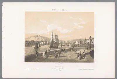 Gezicht op de handelshaven van Cherbourg