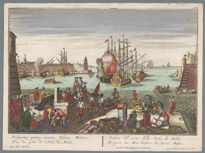 Gezicht op de haven te Malta