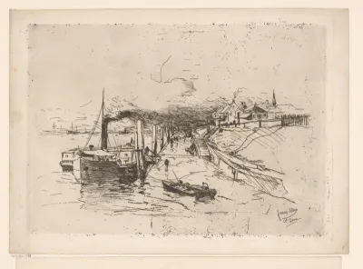 Gezicht op de haven te Sint-Anne