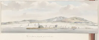 Gezicht op de haven van Agrigento vlakbij de zee