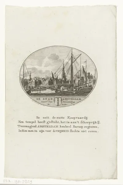 Gezicht op de haven van Amsterdam vanaf het IJ