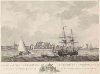 Gezicht op de haven van Brouwershaven