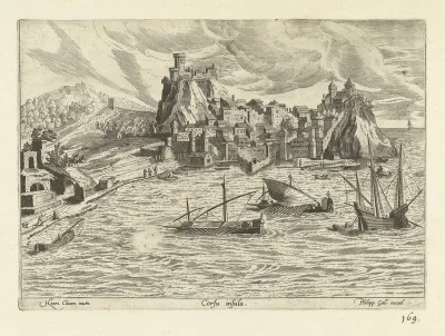 Gezicht op de haven van Corfu