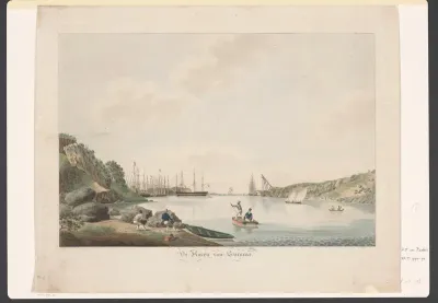 Gezicht op de haven van Curaçao