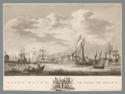 Gezicht op de haven van Delfshaven, 1780