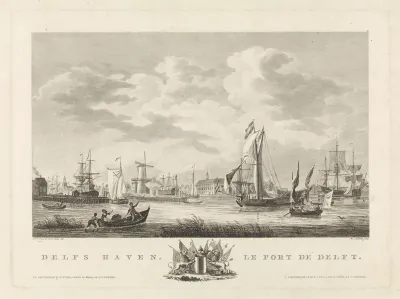 Gezicht op de haven van Delfshaven