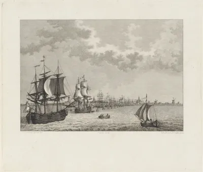 Gezicht op de haven van Emden