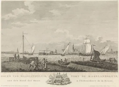 Gezicht op de haven van Maassluis