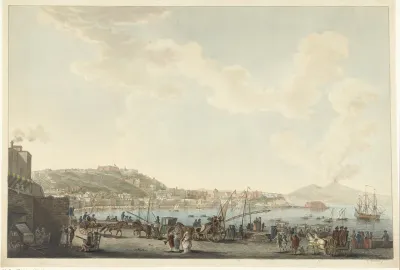 Gezicht op de haven van Napels
